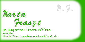 marta fraszt business card